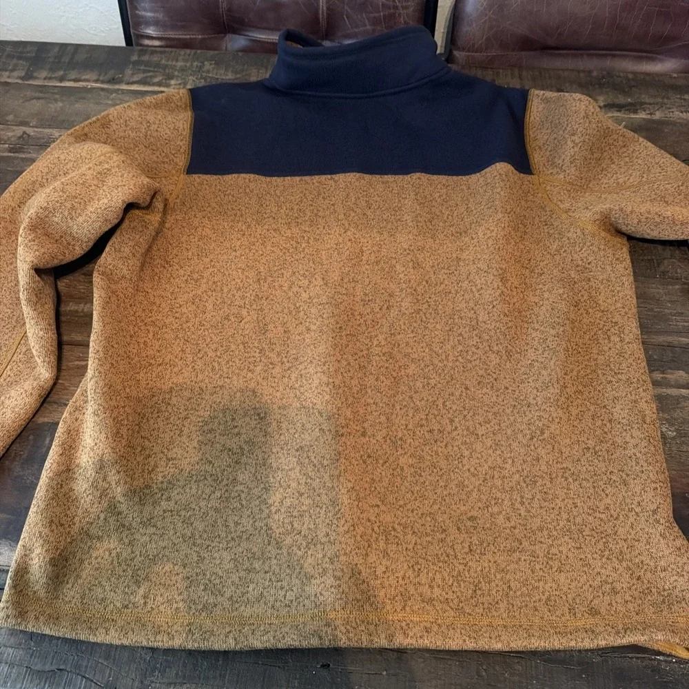 The North Face Mens sz XL Gordon's Lyons 1/4 Zip Orange Heather Fleece Pullover.